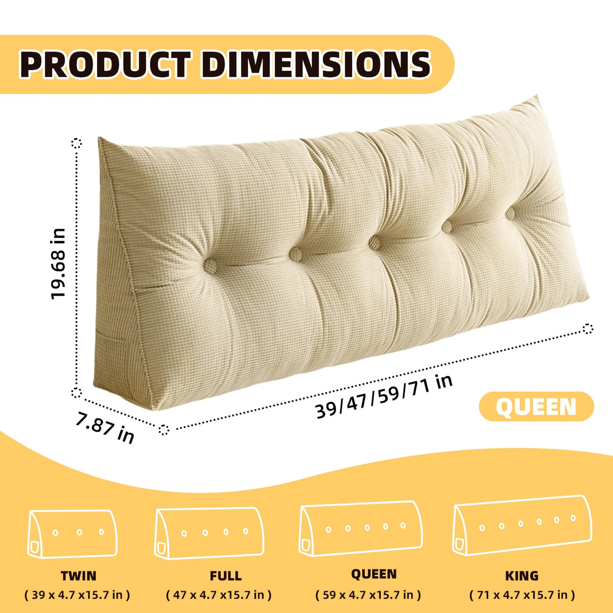 UUluhao Triangular Wedge Pillow Headboard Blush Pink Bed Rest Reading Pillow Twin Wedge Pillow for Headboard Daybeds and Bunk Beds,39 * 7.87 * 19.68in UUluhao