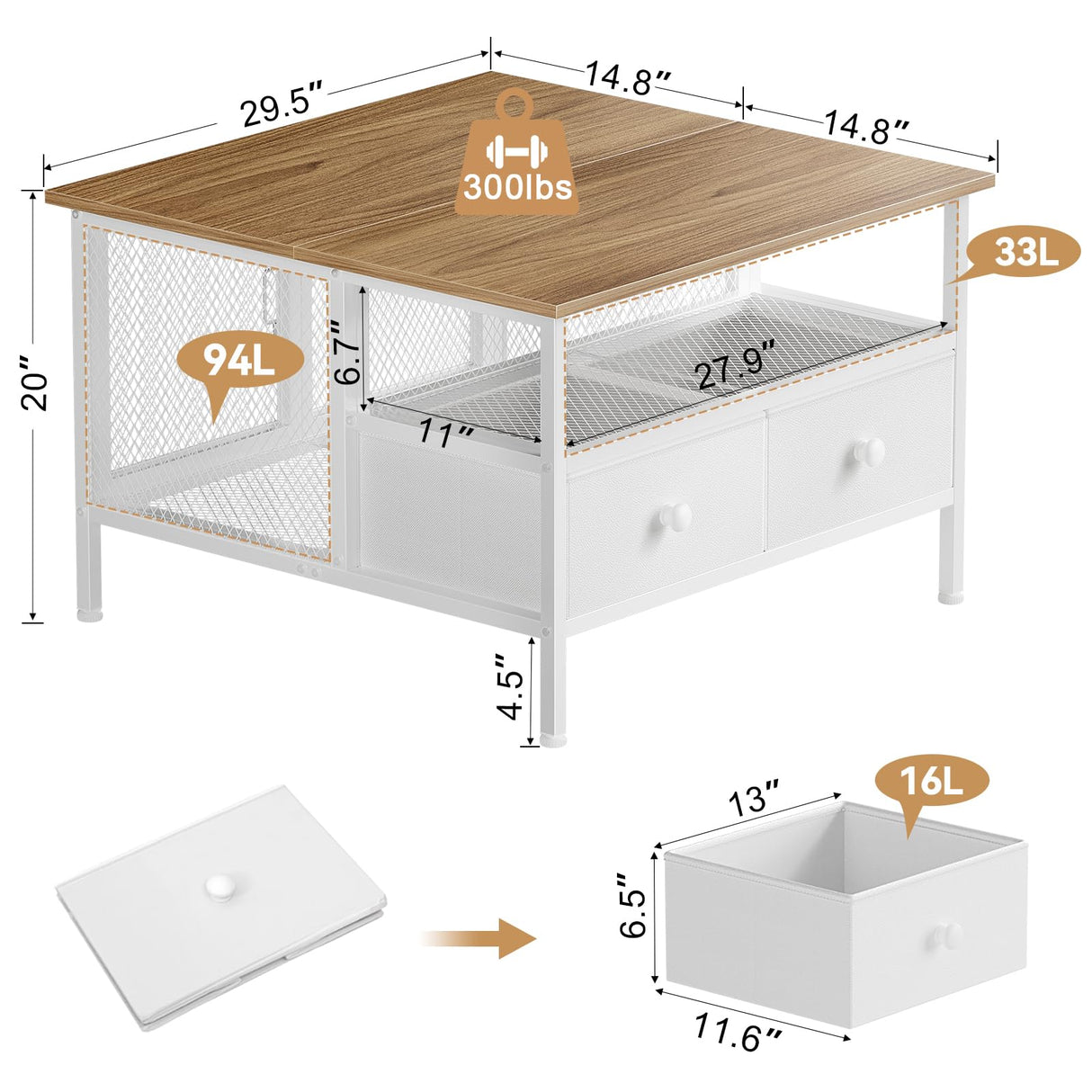 FABATO Flip Top Coffee Table, Square Coffee Tables Metal Wood, Farmhouse Lift Up Coffee Table Cocktail Table with Wire Mesh Barn Door and Storage, Steel Frame, Small Tea Table for Living Room, White FABATO