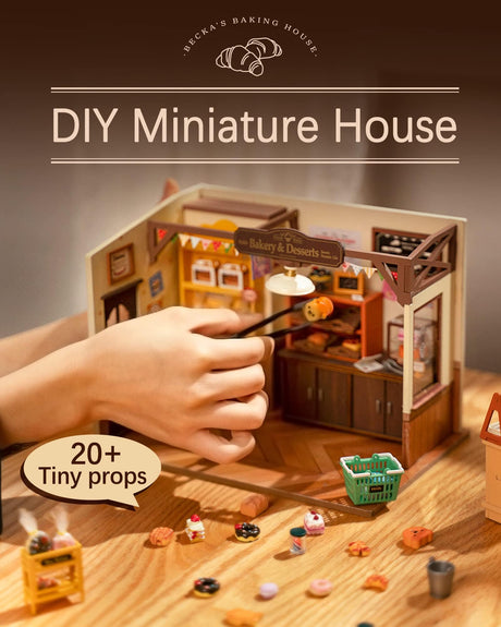 Rolife Miniature House Kit for Beginners-1:20 DIY Miniature Dollhouse Kit with LED Lights-Tiny House Crafts for Adults-Birthday Gifts Hobbies for Women and Men Rolife