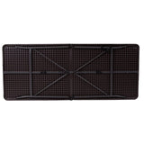 Flash Furniture Elijah 6-Foot Bi-Fold Brown Wood Grain Plastic Folding Table with Carrying Handle Flash Furniture