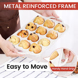 CAKETIME Heart Shaped Muffin Pan with Metal Frame, Nonstick Heart Silicone Molds for Valentine's Day Baking Heart Shaped Egg Muffins, Cupcake, Tartlets, Egg Bites, Chocolate Muffin, Soaps CAKETIME