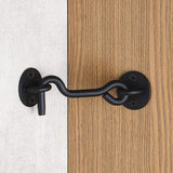 Raswik 4” Privacy Hook and Eye Gate Latch Easy Lock for Barn Door, Black Raswik