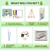 cviokrdu Christmas Paint by Numbers Kit for Kids with Frame - Wooden Easel, Snowman Paint by Numbers for Kids Ages 4 8 12, Easy Acrylic Oil Painting Kits for Home Wall Decoration 8x8 inch cviokrdu