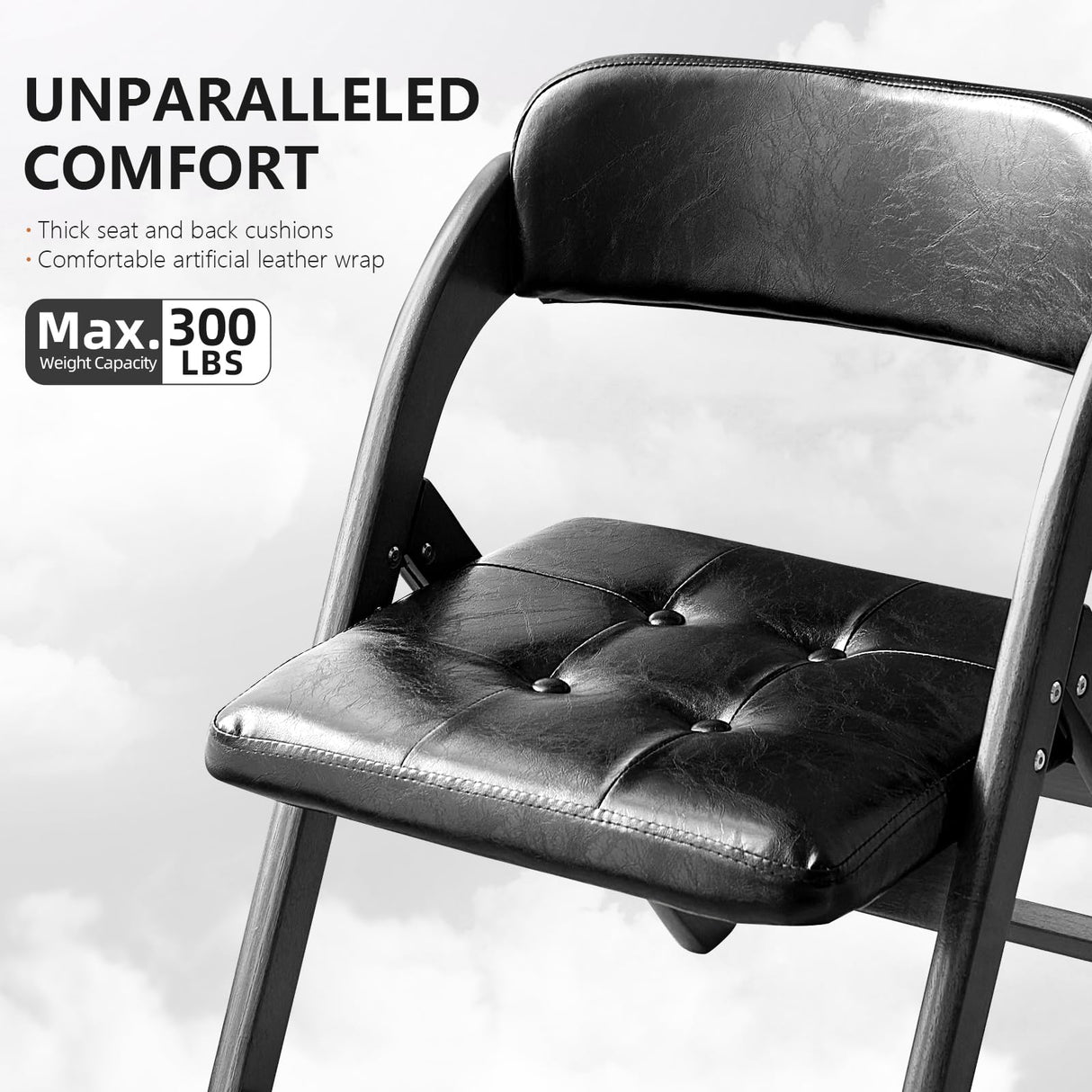 Asnefeli Wood Folding Chairs Set of 2, Stackable Wooden Foldable Chair with Padded Seats, Folding Extra Chair with Cushion for Guests Kitchen Office Wedding Party Picnic Chair (Walnut Green) Asnefeli