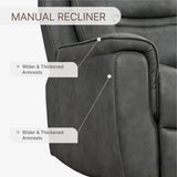 KISLOT Leather Recliner Chair, 360° Swivel Rocker for Adults Manual Rocking Reclining Chair with Adjustable Backrest Footrest for Living Room Bedroom Home Theater Seating KISLOT