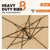 Ayge 10ft Offset Cantilever Hanging Outdoor Patio Umbrella Market Umbrella UV Resistant with Easy Tilt,Heavy-Duty Pool Umbrella for Lawn, Backyard,Garden,Yard,Beige Ayge