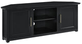 Crosley Furniture Camden Corner TV Stand for 65+ inch TVs, Entertainment Center with Storage Shelves, Black Crosley Furniture