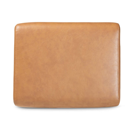 Baxton Studio Bianca Mid-Century Modern Walnut Brown Finished Wood and Tan Faux Leather Effect Ottoman Baxton Studio