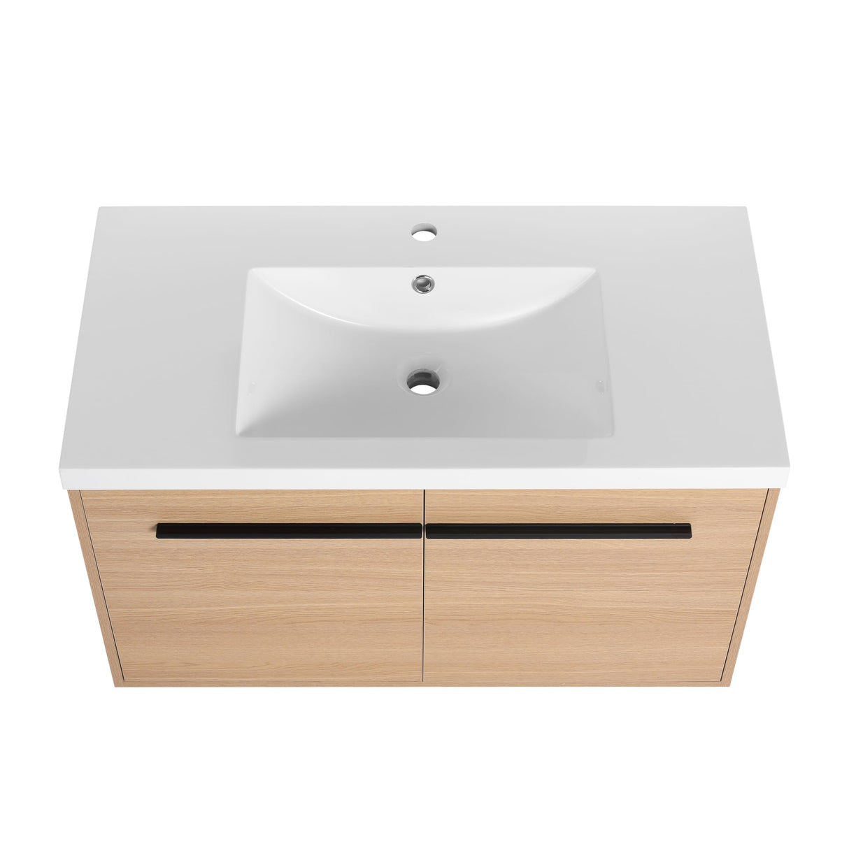 Beyondnext 36" Bathroom Vanity with Sink, 36 Inch Floating Bathroom Vanity, Single Sink Bathroom Vanity Combo, Modern Bathroom Vanity, Brown Wall Mounted Cabinet Set Beyondnext