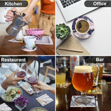 Ceramic Tile for Crafts Coasters, 24 Pack White Tiles Unglazed 4 Inch with 24 Pack Cork Backing Pads Includes Square and Round Ceramic Coasters for DIY Arts Craft Project Coasters (24) HawHawToys