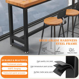 TKKUPLG Farmhouse Bar Table, 2" Thick Pine Wood Rustic Industrial Pub Table, Rectangular Counter Height Dining Table for Kitchen, Small Space, Coffee Shop TKKUPLG