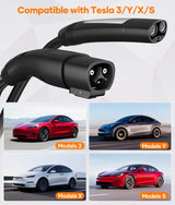 VIVAVOLT EV Extension Cord for Tesla,16.4ft Charging Cable for Tesla Up to 50A 240V Without Drops in Power,Extension Cable for Tesla Compatible with Model 3/Y/X/S/Cybertruck VIVAVOLT