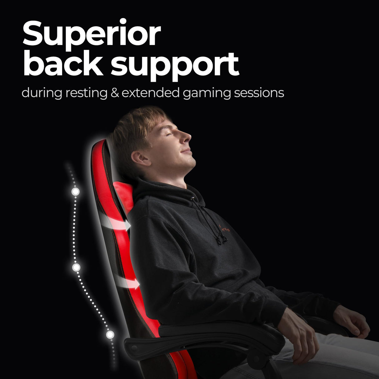 N-GEN Video Gaming Chair with Footrest High Back Ergonomic Comfortable Office Computer Desk with Lumbar Support Height Adjustable with PU Leather Recliner for Adults Women Men (Red) NEO CHAIR