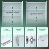 IRONMIX Metal Bookshelf with Doors and Adjustable Shelves, 70.87" H Tall Bookcase, 5-Tier Curio Cabinet for Collectibles, White Storage Cabinet for Home Office Living Room IRONMIX