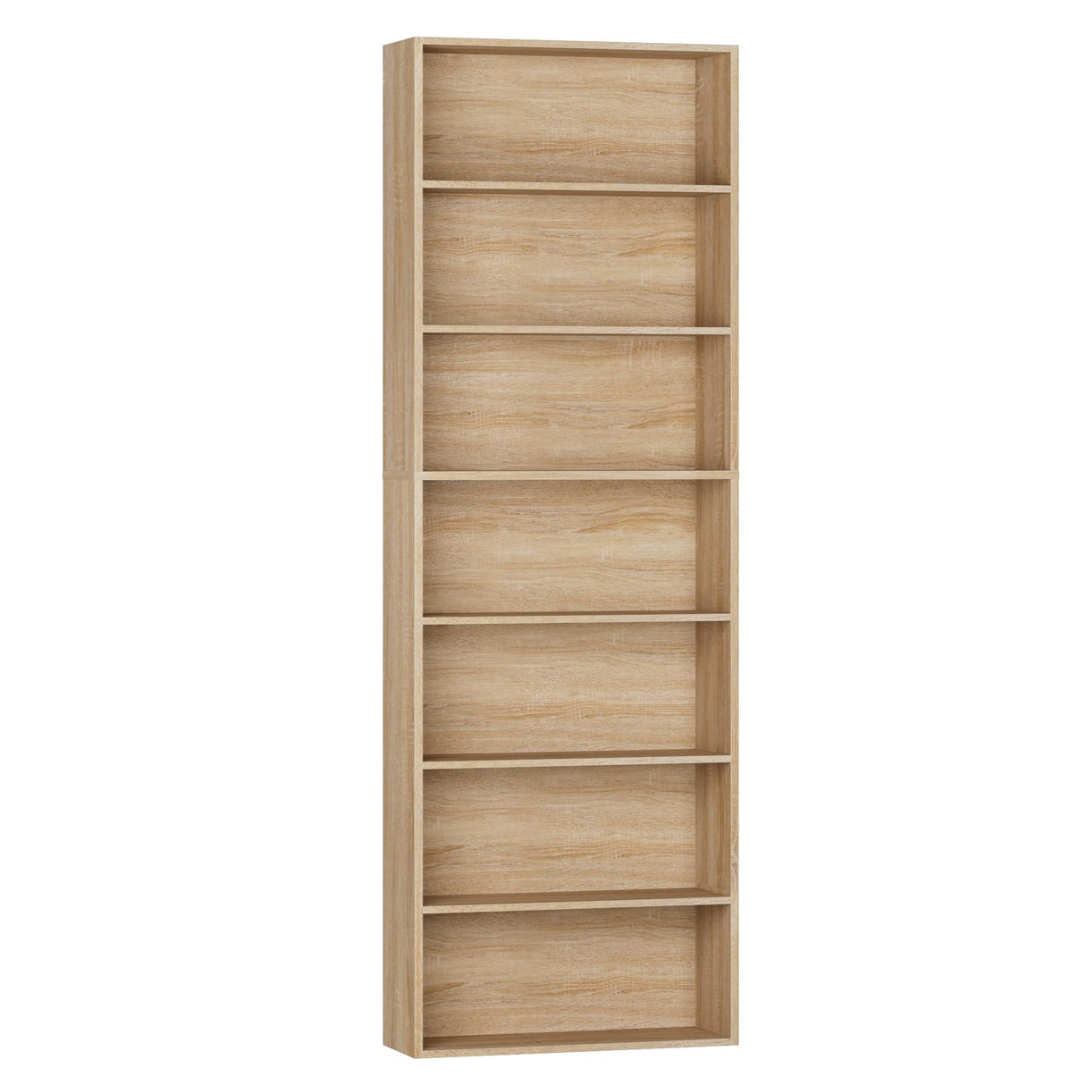 FACBOTALL 82" Tall Bookshelf, 7-Tier Open Shelves Bookcase, Freestanding Display Storage Shelves, Tall Bookcase Home Decor Furniture for Home Office, Living Room, Bedroom, Light Oak FACBOTALL