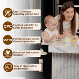 COSYLAND Toddler Standing Tower Adjustable Height - Super Stable Toddler Kitchen Stool Helper - 3 Levels Adjustable Wooden Toddler Kitchen Stool (Natural & Black) COSYLAND