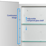 IDYLLOR Bathroom Medicine Cabinet with Beveled Edge Mirrored Door 14 x 18 inch, Recessed or Surface Mount, with Adjustable Glass Shelves IDYLLOR