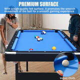 BOSTANA 5.5 ft Pool Table, Billiards Table with Balls, Cues, Chalks and Brush, Portable Foldable Pool Table Perfect for Family Game Room, Blue Black BOSTANA