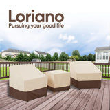 loriano Patio Furniture Covers Set, 3 Piece Outdoor Furniture Cover Waterproof, 600D Heavy Duty Lawn Furniture Covers Set loriano