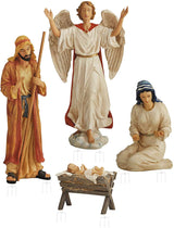 Holy Family Nativity Scene Outdoor Metal 4-Piece Set Includes Baby Jesus, Joseph, Mary & Angel. Large 45" Figures, Durable Anti-Rust, Flat All Metal with Sturdy 3-Prong Stakes THREE KINGS GIFTS THE ORIGINAL GIFTS OF CHRISTMAS
