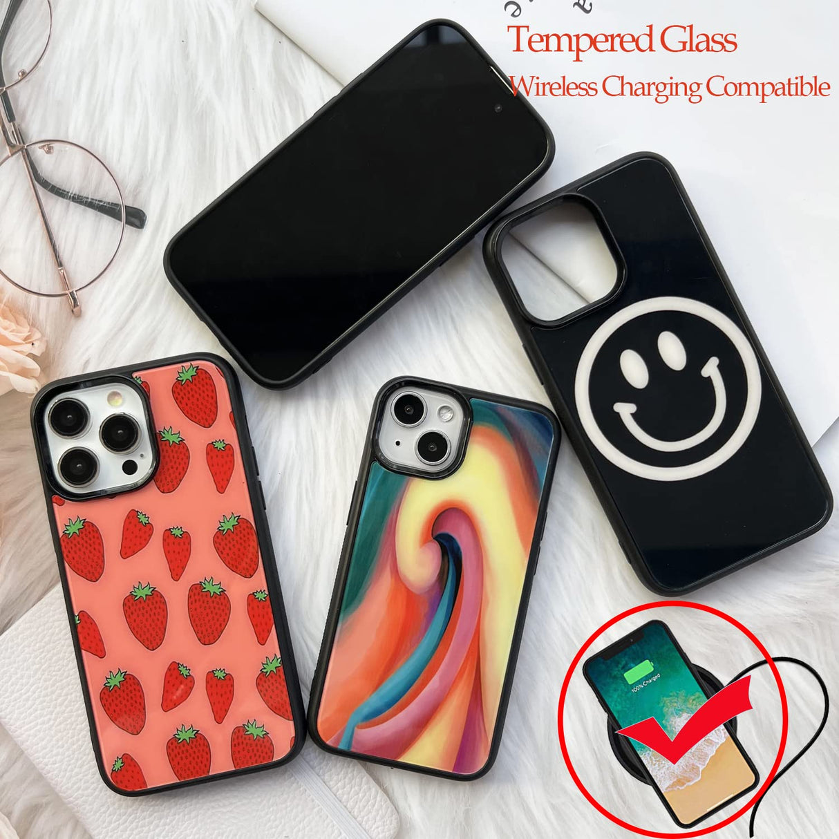 JUSTRY 5PCS Sublimation Blanks Phone Case Bulk Covers Compatible with Apple iPhone 14,6.1 Inch (2022),Easy to Sublimate DIY, Soft Rubber Case + Tempered Glass Inserts Support Wireless Charging JUSTRY