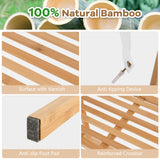 Giantex 4-Tier Bamboo Bookshelf, Multifunctional Storage Display Rack Shelves with Anti-Tipping Device, Natural Bamboo Ladder Shelf for Home Office Kitchen Bathroom Giantex