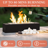 Tabletop Fire Pit with Smores Kit, Table Top Firepit Smores Maker, Portable Outdoor Fireplace Tabletop Decor Home Patio Balcony Backyard Gifts for Mom Dad Men - White Elephant Unique Gift, Black HRANBOTY