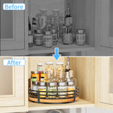 10" Lazy Susan Turntable Organizer - Wood Round Lazy Susan for Cabinet Kitchen Countertop Dining Table Pantry Cupboard Bathroom Coffee Bar Storage Home Decor OVICAR
