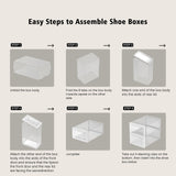 SEE SPRING X-Large Shoe Storage Box Fit Size 11, Clear Plastic Stackable Shoe Organizer for Closet, Space Saving Foldable Shoe Rack Sneaker Container Bin Holder, 12 Pack Clear SEE SPRING