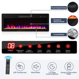 BELLEZE 79" TV Stand for TVs up to 85", LED Light Entertainment Center with 42" Electric Fireplace Heater, Storage Cabinet with USB AC Outlet, Media Console Table for Living Room - Avenue (Black) BELLEZE