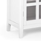 SIMPLIHOME Acadian SOLID WOOD 39 inch Wide Transitional Medium Storage Cabinet in White, with 2 Tempered Glass Doors, 4 Adjustable Shelves SIMPLIHOME