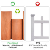 Yaheetech 18pcs Garden Wooden Short Fence,Outdoor Landscape Edging Flexible Decorative Border, No-Dig Wood Fences for Spring Yard Patio Pathway Lawns Courtyard Maintenance - 594in Yaheetech