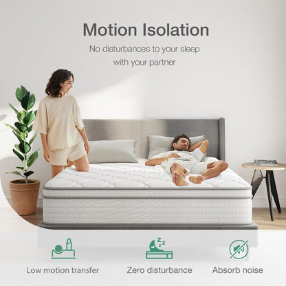 Novilla Full Size Mattress In a Box, 12 inch Hybrid Mattress Full Size with Independent Spring & Comfortable Foam, Full Mattress for Back Pain Relief & Support, Motion Isolation, Certipur-Us Certified