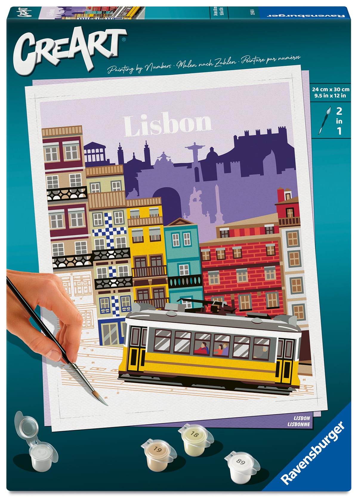 Ravensburger Relax CreArt Lisbon Paint by Numbers Kit | Perfect DIY Art Gift for Adults, Stress Relief, and Creative Hobby Ravensburger