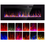 60" Electric Fireplace in-Wall Recessed and Wall Mounted 1500W Fireplace Heater and Linear Fireplace with Timer/Multicolor Flames/Touch Screen/Remote Control Xbeauty
