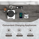 Zarler Grey Mini Bar Cabinet with LED Lights and Power Outlet – Stylish 4-Tier Liquor Stand Zarler