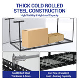 GarveeTech 4x8 FT Overhead Garage Storage Rack, 22"-40" Height Adjustable Ceiling Storage Rack 330lbs Weight Capacity, Heavy Duty Metal Hanging Storage Shelves for Garage (Black, Vertical Post x 4) GarveeTech