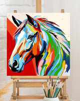 TOCARE Framed Paint by Numbers Kit for Adults, Horse Paint by Numbers with Frame,Simple Oil Horse Paint by Number Framed for Adults Beginner & Kids Ages 8-12(10x10 Inch, Without Easel) TOCARE