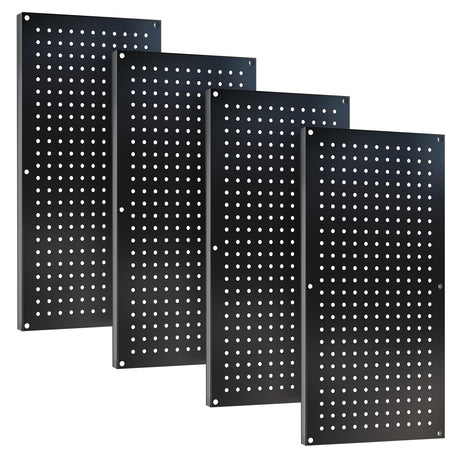 Chinrose Metal Pegboard Storage System, Garage Wall Organizer, Tool Storage Panels for Workbench (Black, 31.5"x15.75"-4PCS) Chinrose
