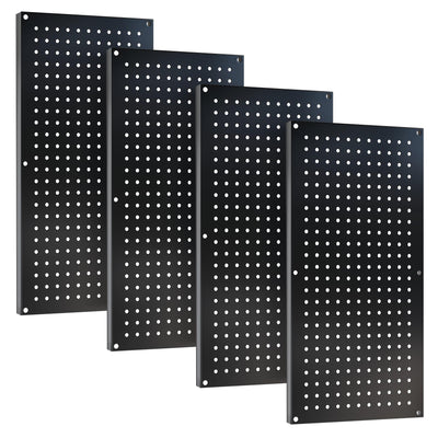 Chinrose Metal Pegboard Storage System, Garage Wall Organizer, Tool Storage Panels for Workbench (Black, 31.5"x15.75"-4PCS)