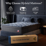 Huwesal Queen Mattress, 12 Inch Cooling Gel Hybrid Bed in a Box with Gel Memory Foam, Individually Wrapped Pocket Coils, Back Pain & Pressure Relief, Medium Firm Support,CertiPUR-US Huwesal