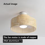 22” Bamboo DC Dimmable Ceiling Fan with Light and Remote Control,Boho Wooden Wicker Cage Rattan Bohemian Tropical Caged Wood Fandelier for Kitchen Indoor Bedroom Eamonex