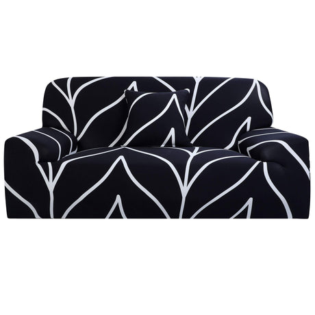 uxcell Stretch Sofa Cover Printed Couch Slipcover for Sofas Loveseat Armchair Living Room Universal Furniture with One Pillowcase (Black White Branches, Large) uxcell