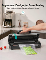 HiCOZY Vacuum Sealer, Vacuum Sealer Machine for Food, Food Sealer, 85Kpa(25.1 Hg) Full Automatic Handle Locked Design, Build-in Cutter, Compact Design With All Starter Kits, 5-Year Quality Commitment Hicozy
