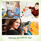 Nezyo 12 Sets Paint by Numbers Kit with Frame for Adult Beginners, Paint by Number DIY Acrylic Painting Canvas for Painting Party, Classroom Activity Birthday Gift, 8 x 8 Inch Nezyo