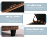 Grepatio 51" Ottoman Storage Benches, 30 Gallons End of Bed Storage Bench, Large Rectangular Ottoman, Button-Tufted Ottomans with Storage for Living Room Bedroom, Foot of Bed (Brown) Grepatio