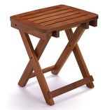 URFORESTIC Shower Bench-Bamboo Folding Shower Stool Seat Chair Fully Assembled-Hold Up to 500 LBS URFORESTIC