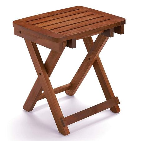 URFORESTIC Shower Bench-Bamboo Folding Shower Stool Seat Chair Fully Assembled-Hold Up to 500 LBS URFORESTIC