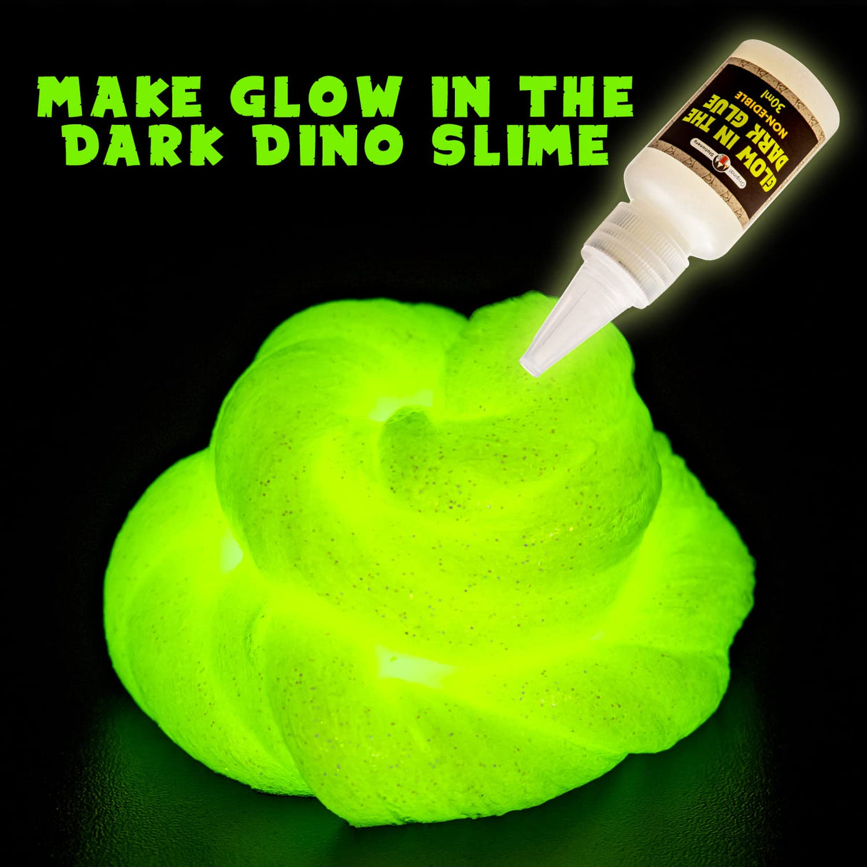 Original Stationery Dinosaur Slime Kit - Glow-in-The-Dark DIY Set for Creating Lava, Blood & Poop Effects, Unique Dino Scene, Birthday Gift Slime Kit for Boys Ages 8-12 Original Stationery