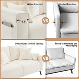 Comkei 70” Loveseat Sofa, Warm White Love Seat Couches for Living Room, 2 Seater Small Couch for Small Spaces, Bedroom, Office Sofas Comkei